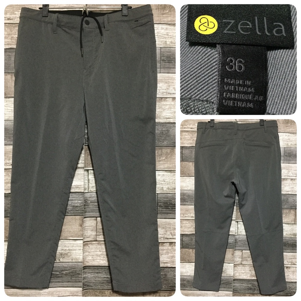 Zella Drawstring Performance Pants Men’s 36 Gray Stretch (Inseam 26.5)
